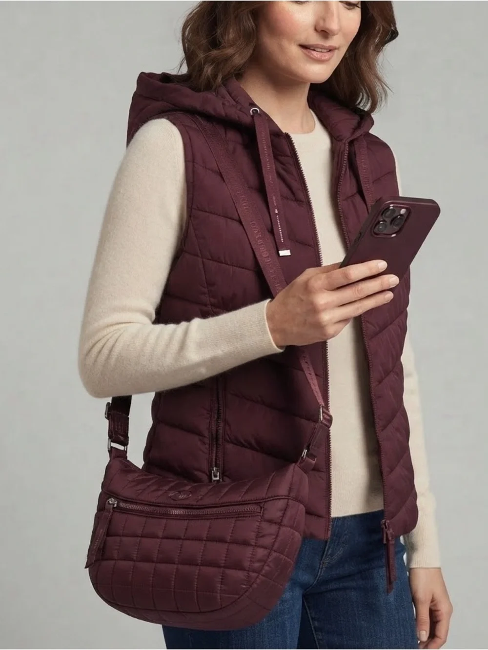 Kate Spade CAMDEN Quilted Crossbody Sling Bag in Deep Berry NWT